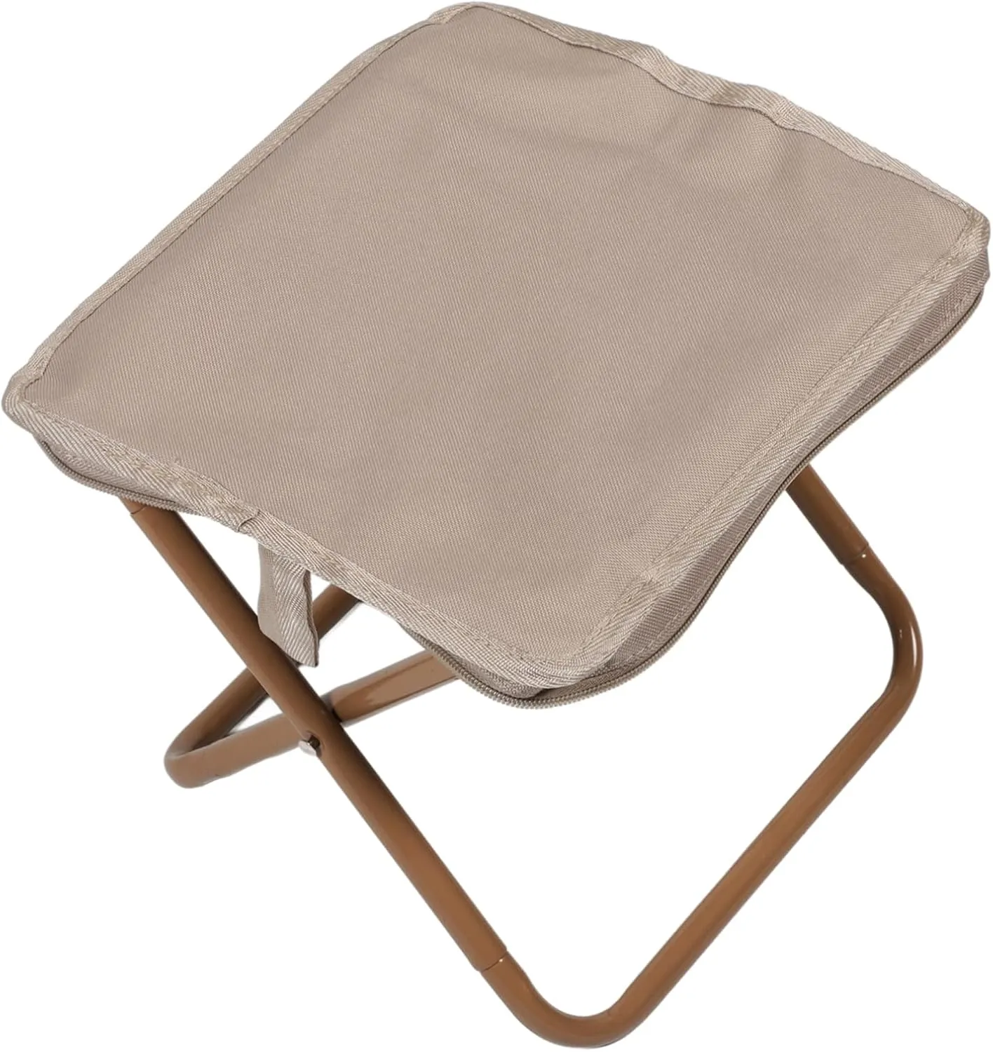 Portable Folding Stool Lightweight Camp Chair Height Oxford for Camping Fishing Hiking Gardening and Beach Picnics Stylish Khaki Zipper Bag Included