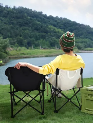 Portable High Back Folding Camping Chair, Beach and Fishing Chair, White (White)