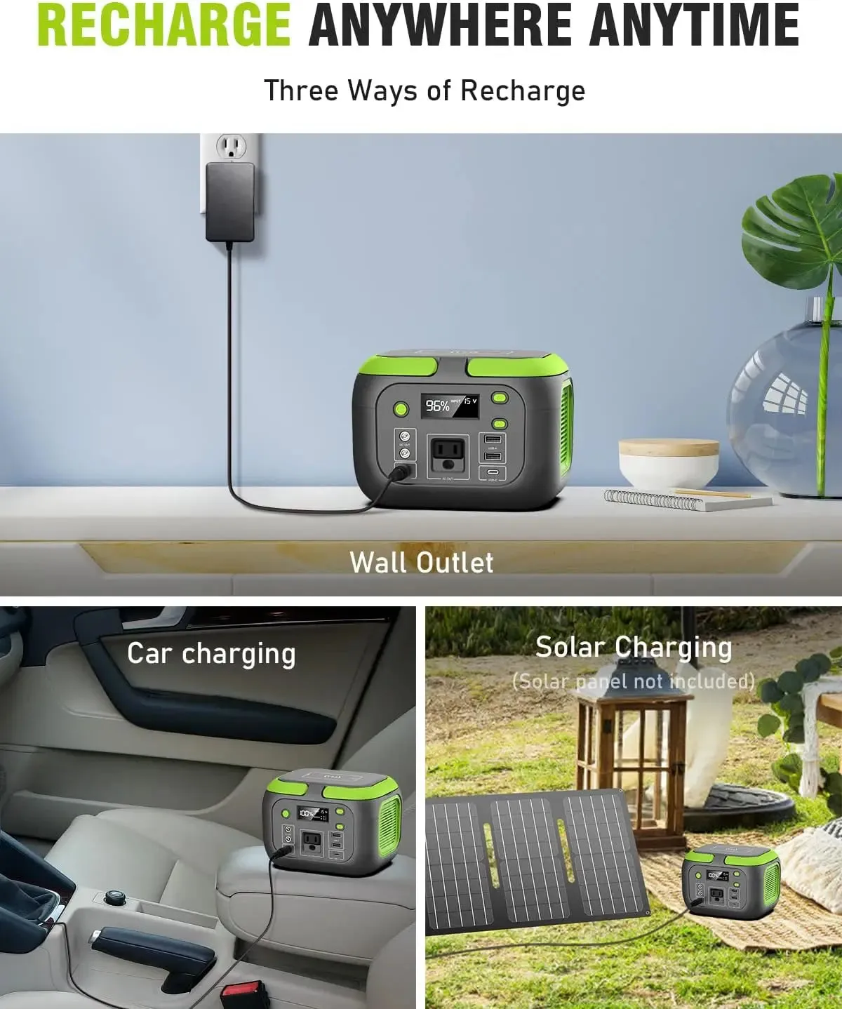 Portable Power Station Solar Generator Power Bank with AC Outlet 110V,, USB  for Outdoor Camping RV