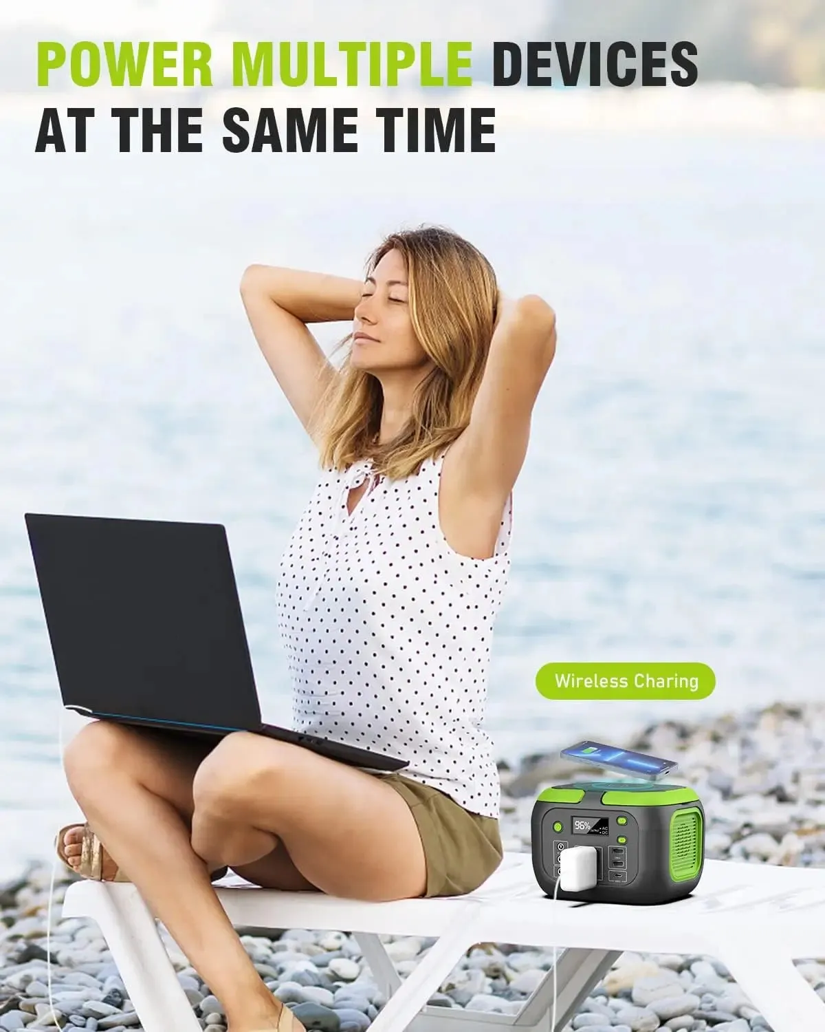 Portable Power Station Solar Generator Power Bank with AC Outlet 110V,, USB  for Outdoor Camping RV