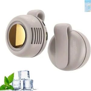 Portable Silent Mini Bladeless Electric Fan, Rechargeable Bladeless Fans Clip On, Small USB Rechargeable Belt Fan with Clip, Adjustable 3-Speed Waist Clips Cooling Fan, Upgrade Hands-Free Neck Fans(Wh