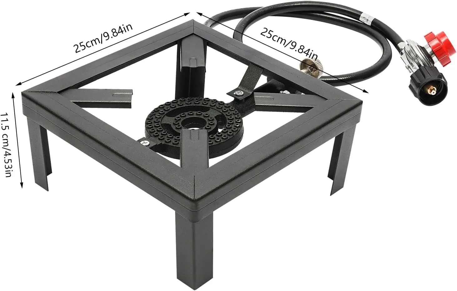 Portable Single Burner Outdoor Gas Stove,Portable Gas Camping Stove,Propane Cooker with Adjustable 0-20Psi Regulator Hose for Patio Camping, BBQ, Home Brewing,Picnic