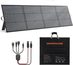 Portable Solar Panel 220W 40V Monocrystalline Foldable Solar Panels Charger Power Backup, IP67 Waterproof Durable for Power Station RV Camping Off Grid Fishing