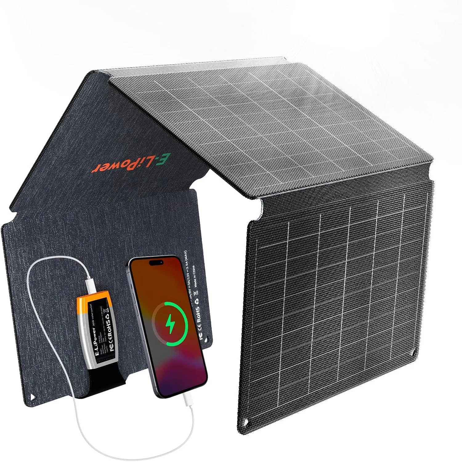 Portable Solar Panel 36W | 26% High-Efficiency Foldable Solar Panels with USB QC and PD Quick Charge for Camping, Hiking, Outdoor Trip, Compatible with Phones, Ipad & Tablets