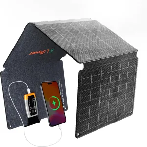 Portable Solar Panel 36W | 26% High-Efficiency Foldable Solar Panels with USB QC and PD Quick Charge for Camping, Hiking, Outdoor Trip, Compatible with Phones, Ipad & Tablets