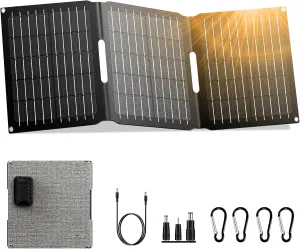 Portable Solar Panel Charger 22W, ZeroKor Foldable Solar Panel Kit with DC USB C USB A Out for Phone Pad Power Bank Smart Device, High Efficiency Waterproof Panel for Camping Backpacking Hiking
