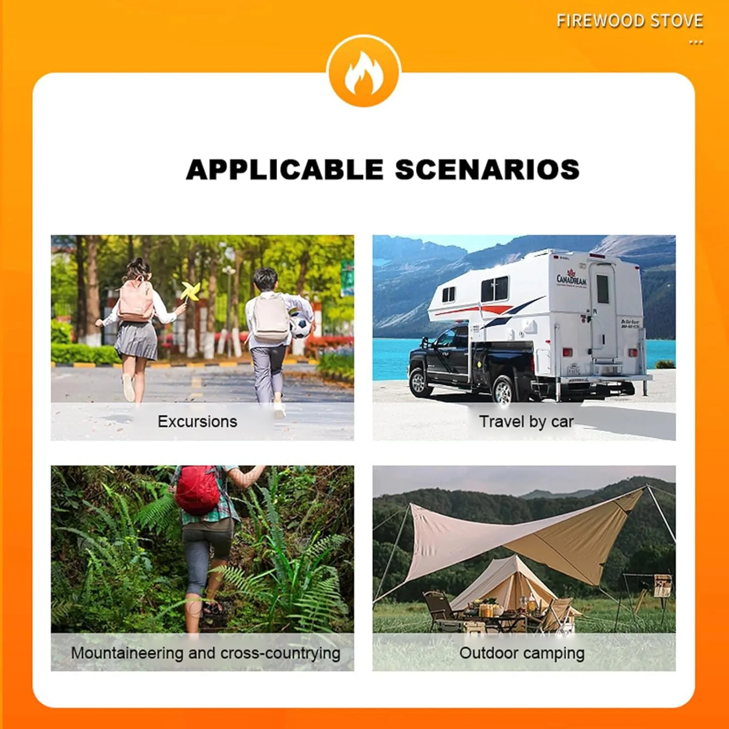 Portable Tent Wood Burning Stove 304 Stainless Steel, Folding Hot Tent Stove Lightweight with Chimney Pipes for Backpacking, Winter Survival, Cooking