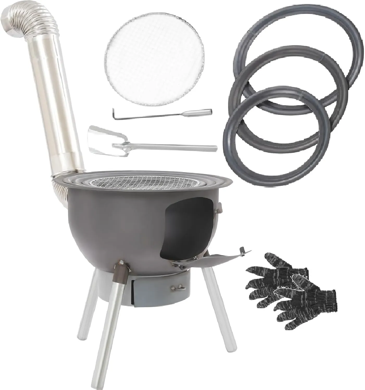 Portable Wood Burning Stove, Multifunction Camping Rocket Stove, Wood Stove, Firewood Cooking Stove, Charcoal Grill for Outdoor/Backyard Cooking