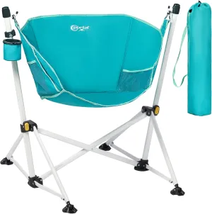 PORTAL Hammock Camping Chair Folding Rocking Chair Portable Swinging with Cup Holder for Outdoor Lawn Backyard Patio Car Camp Sports Concerts,Support 350 lbs Blue