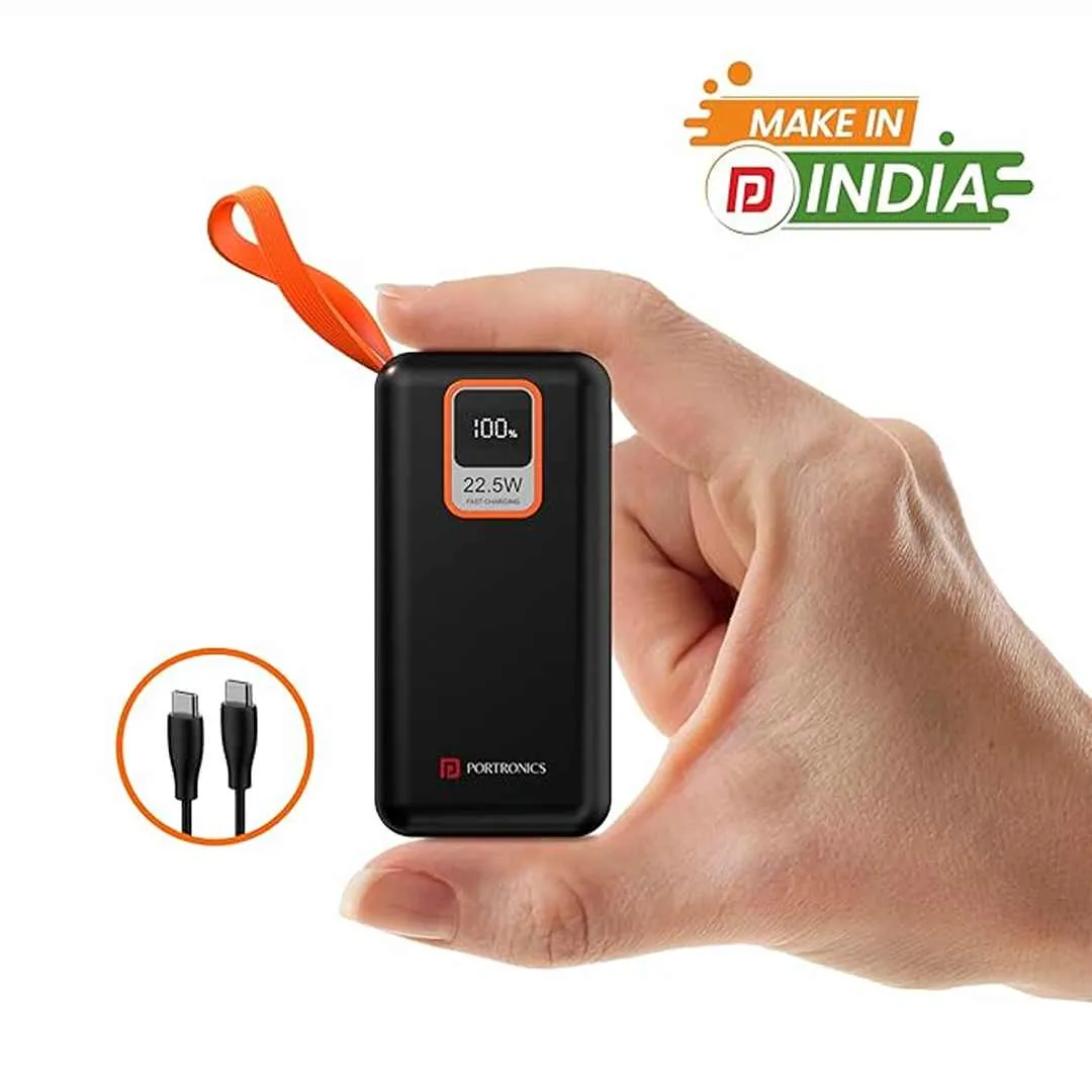Portronics Ampbox 10K 10000 mAh Nano Power Bank(Black)