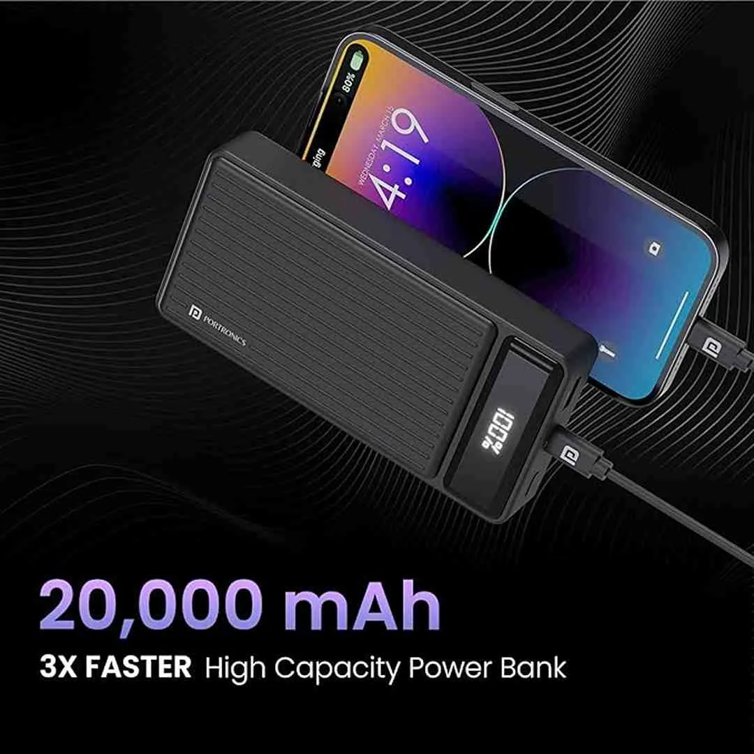 Portronics Luxcell B 20K Advanced 20000 mAh Power Bank(Black)