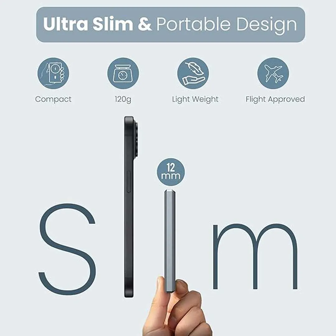 Portronics Magclick 5k 5000mAh Slim Magnetic Fast Charging