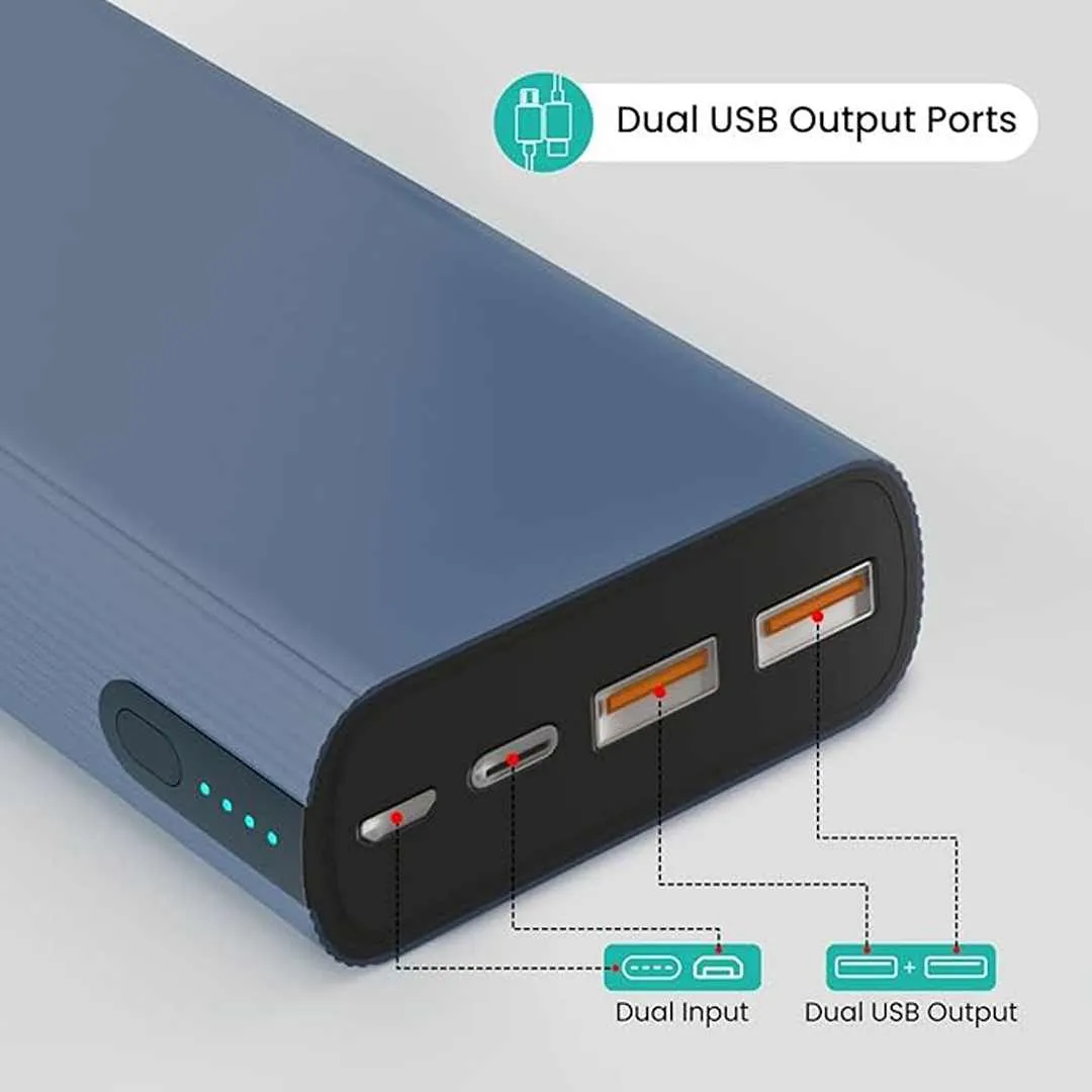 Portronics Power 45 20000mAh Super Metal Power Bank(Blue)
