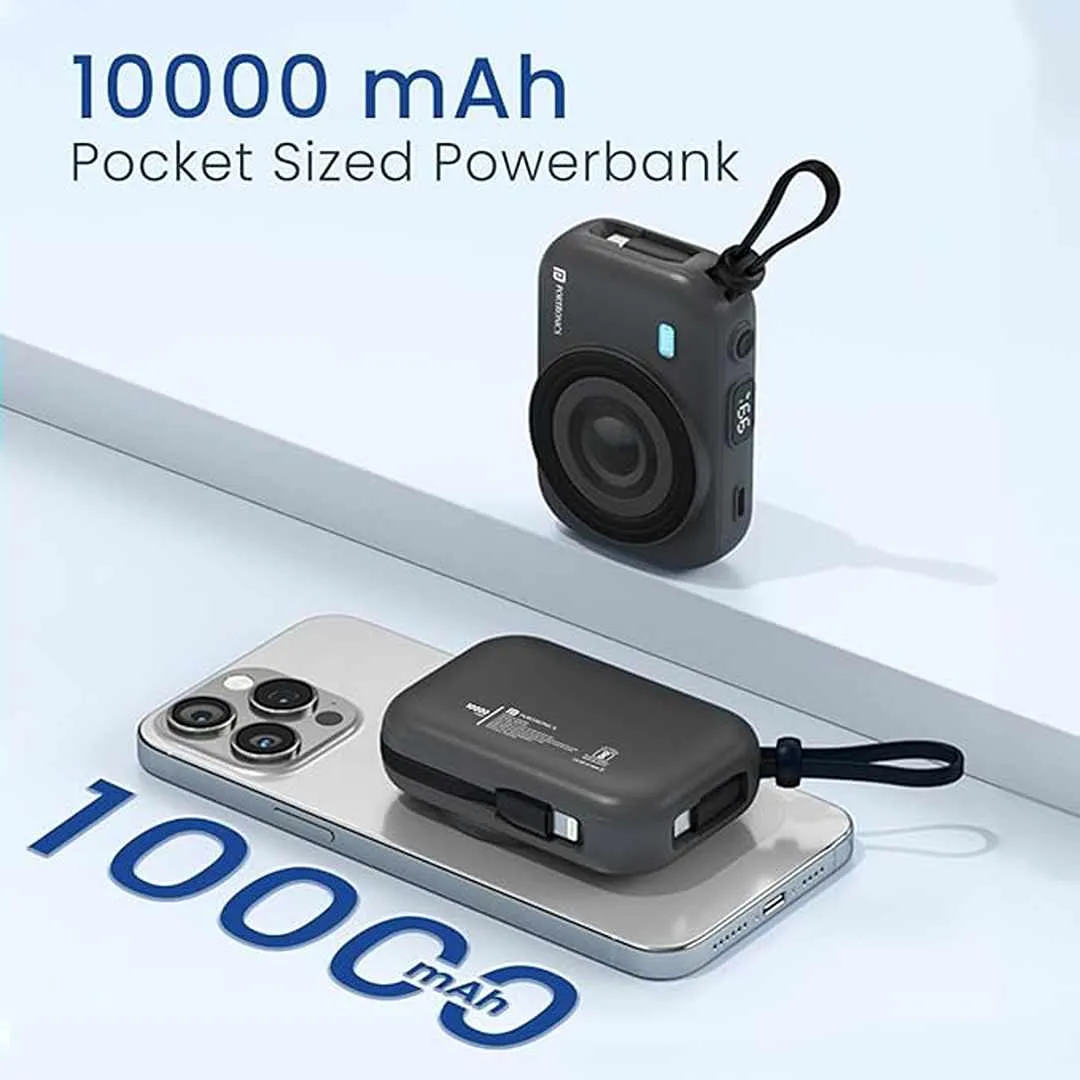 Portronics Power Shutter 10000mAh 15W Magnetic Wireless Powerbank(Black)