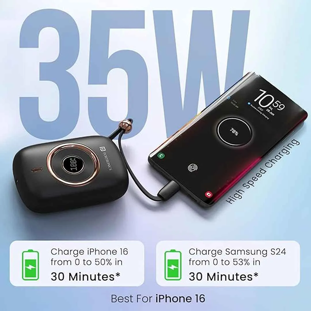 Portronics Power Shutter Pro 35W 10000mAh Super Powerbank