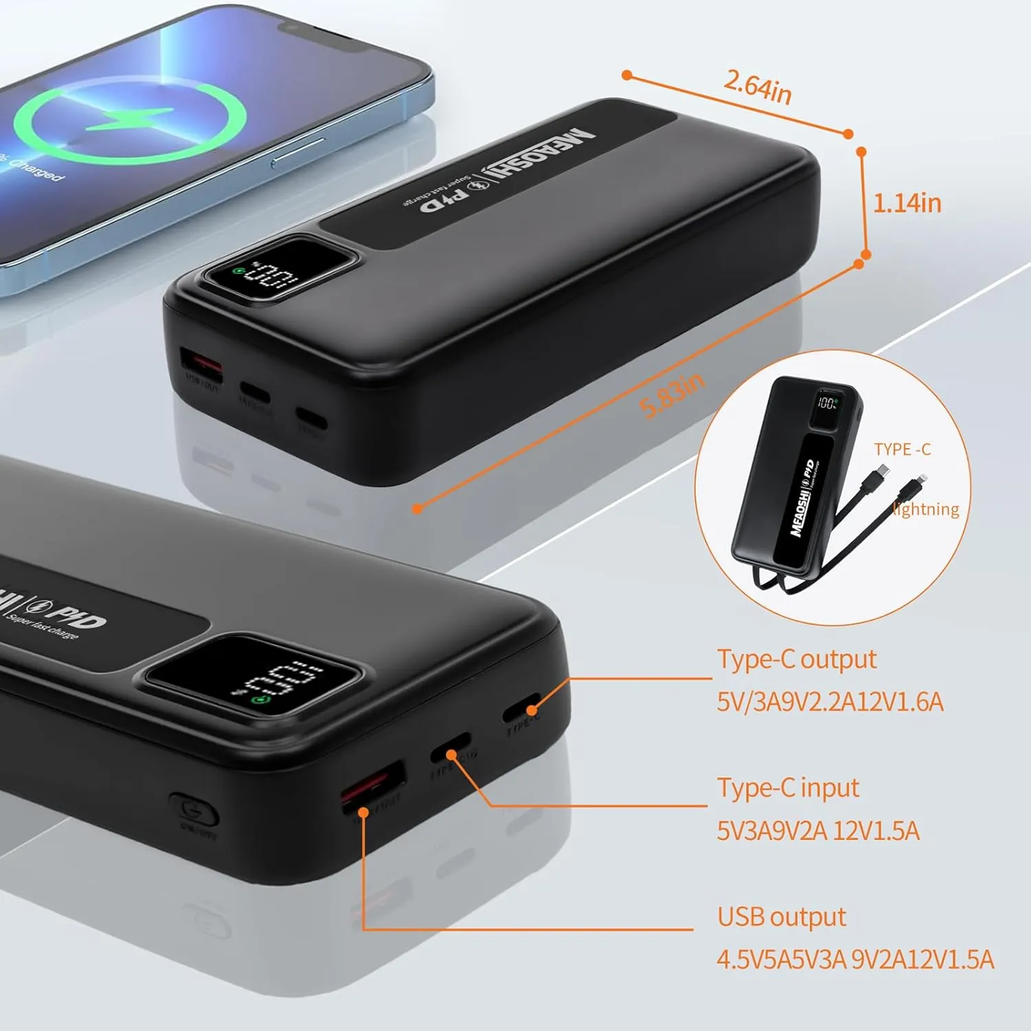 Power Bank, 20,000mAh 22.5W Portable Charger High-Capacity Mobile Charger for Travel, Outdoor, School, and Business, Compact Battery Pack for iPhone 16/15 Pro, MacBook, Galaxy, iPad, and More