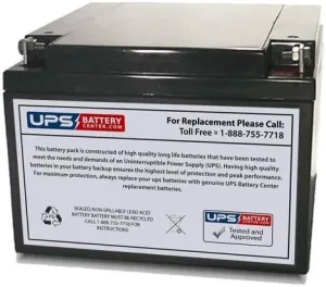 Power-Sonic PS-12260-NB 12V 26Ah Sealed Lead Acid - AGM - VRLA Replacement Battery