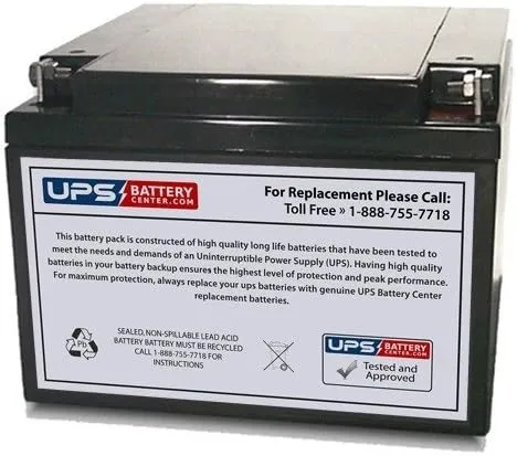 Power-Sonic PS-12260-NB 12V 26Ah Sealed Lead Acid - AGM - VRLA Replacement Battery