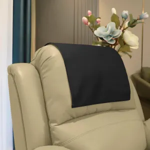 Premium Headrest Cover for Recliner Chair, Flame Retardant Faux Leather Recliner Headrest Protector, Wear Resistant Recliner Headrest Cover for Office Chair Theater Seat, 16W*27L, Black