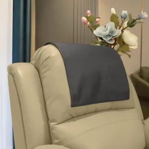 Premium Headrest Cover for Recliner Chair, Flame Retardant Faux Leather Recliner Headrest Protector, Wear Resistant Recliner Headrest Cover for Office Chair Theater Seat, 16W*27L, Dark Gray