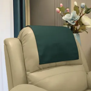 Premium Headrest Cover for Recliner Chair,Flame Retardant Faux Leather Headrest Protector for Furniture, Theater Seat Cover Head Protector Cover for Home & Office Sofa,16Wx27L, Dark Green