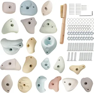 Premium Resin Rock Climbing Holds for Kids & Adults, Large Training Rock Climbing Wall Grips Indoor/Outdoor, Rock-Like Texture Climbing Wall with Mounting Hardware