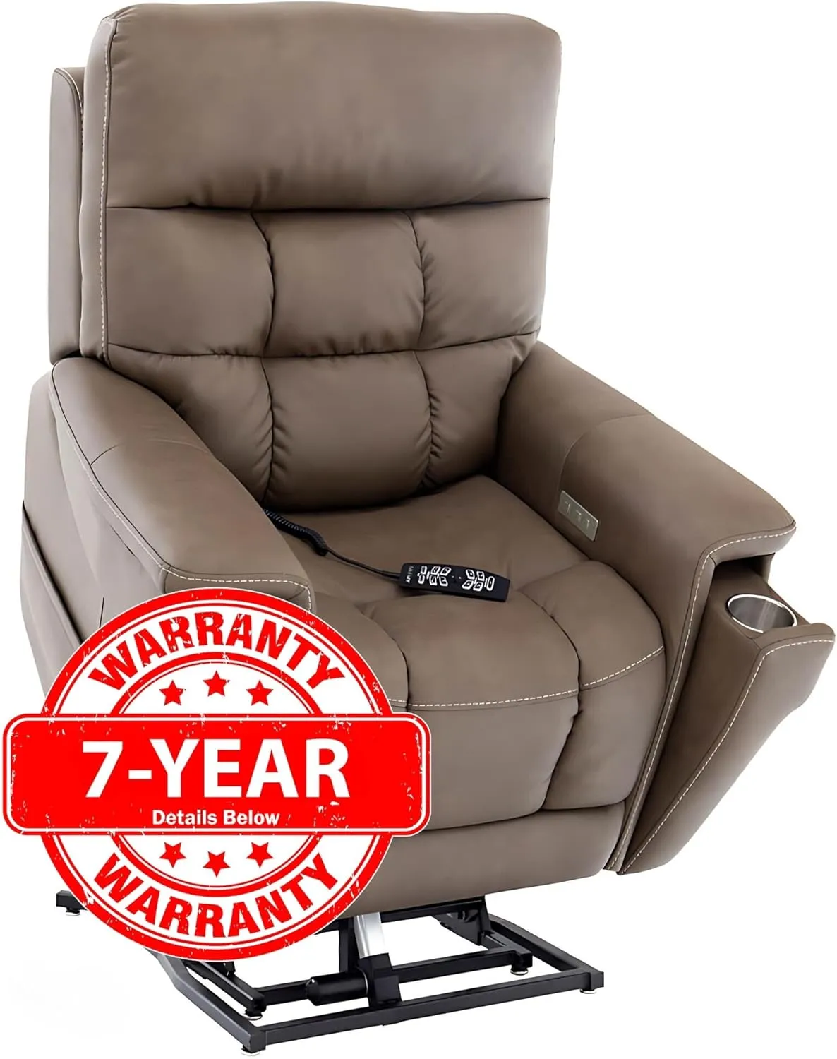 Pride Viva Lift Ultra Power Recliners - Lift Chair for Adults, 400 Lbs Weight Capacity, Lithium Battery Backup, 23" W x 22" D Comfort Seat, Large, Capriccio Cappuccino - PLR4955L