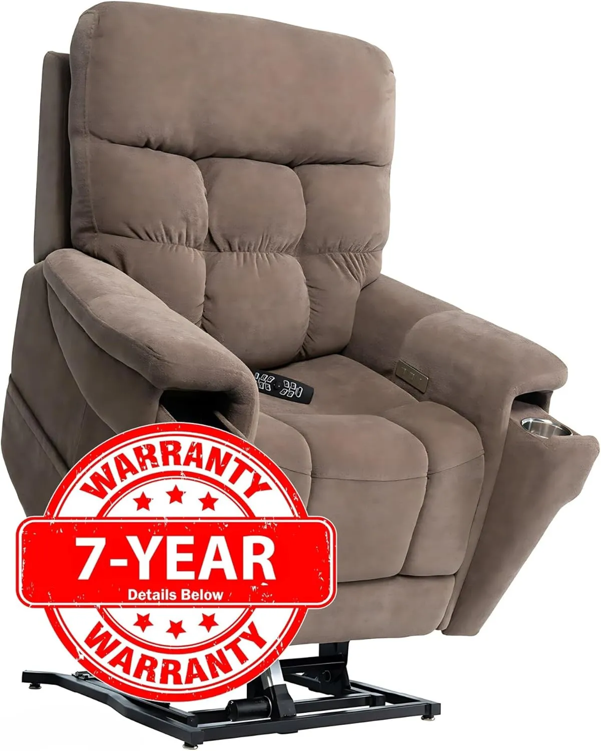 Pride Viva Lift Ultra Power Recliners - Lift Chair for Adults, 400 Lbs Weight Capacity, Lithium Battery Backup, 23" W x 22" D Comfort Seat, Large, Trento Brown - PLR4955L