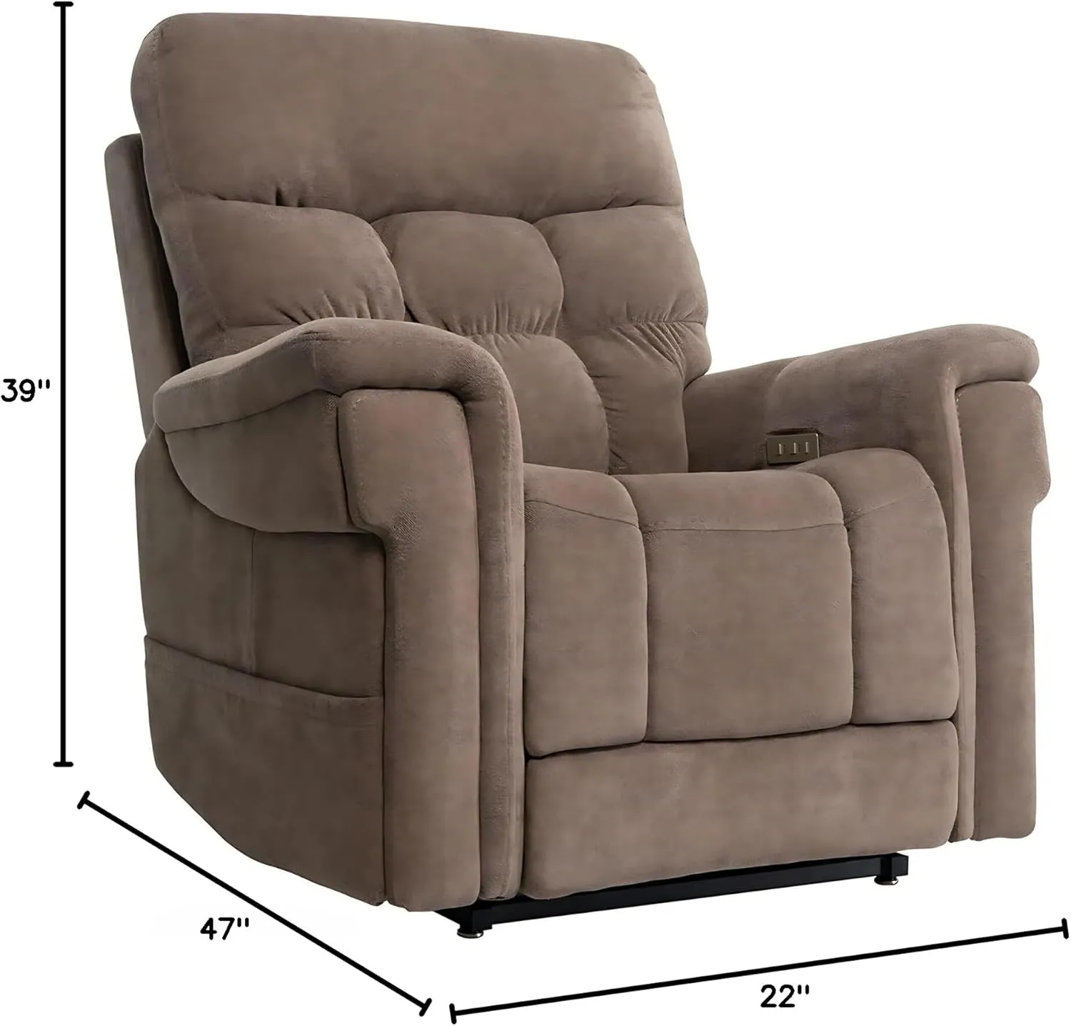 Pride Viva Lift Ultra Power Recliners - Lift Chair for Adults, 400 Lbs Weight Capacity, Lithium Battery Backup, 23" W x 22" D Comfort Seat, Large, Trento Brown - PLR4955L