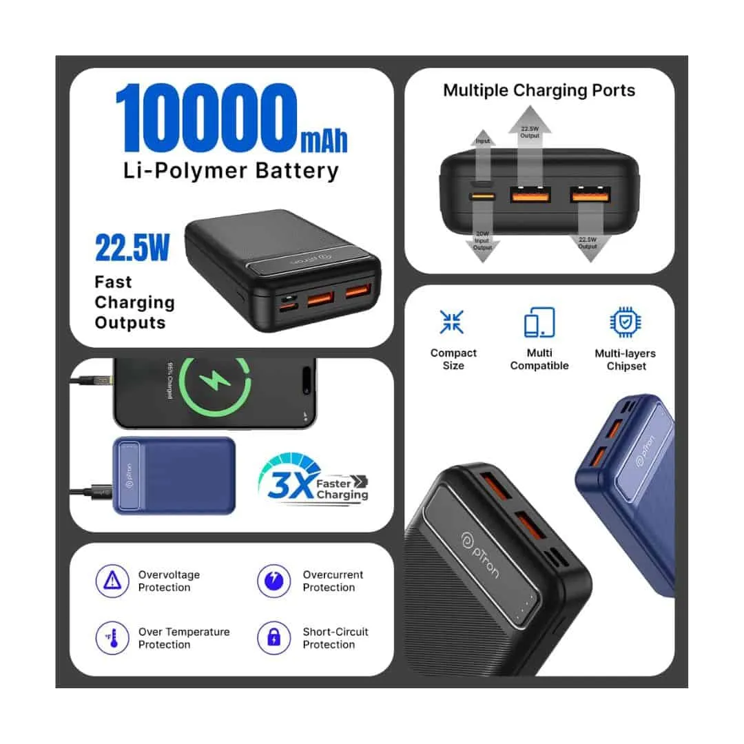 pTron Dynamo Spark 10000mAh (Blue)