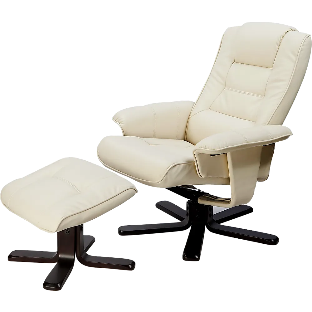 PU Leather Massage Chair Recliner Ottoman Lounge Remote
