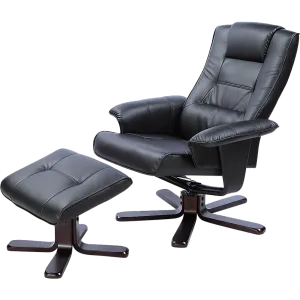 PU Leather Massage Chair Recliner Ottoman Lounge Remote