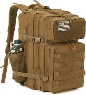 QT&QY 25L/35L/45L Military Tactical Backpack For Men Molle Daypack 3 Day Bug Out Bag Hiking Rucksack With Bottle Holder