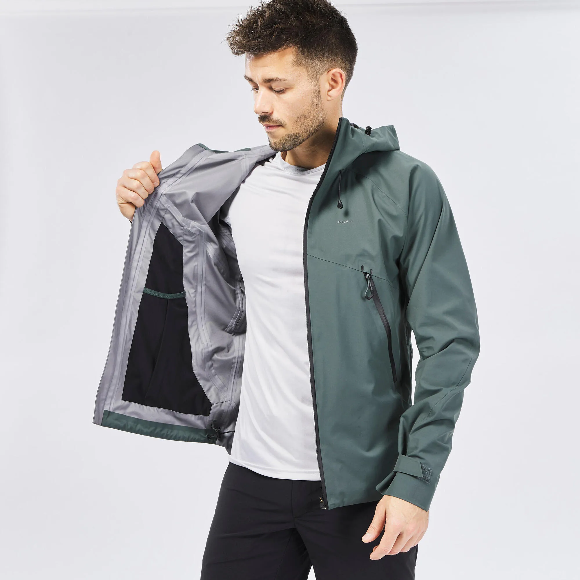 Quechua Men's Hiking Lightweight Waterproof Jacket MH500