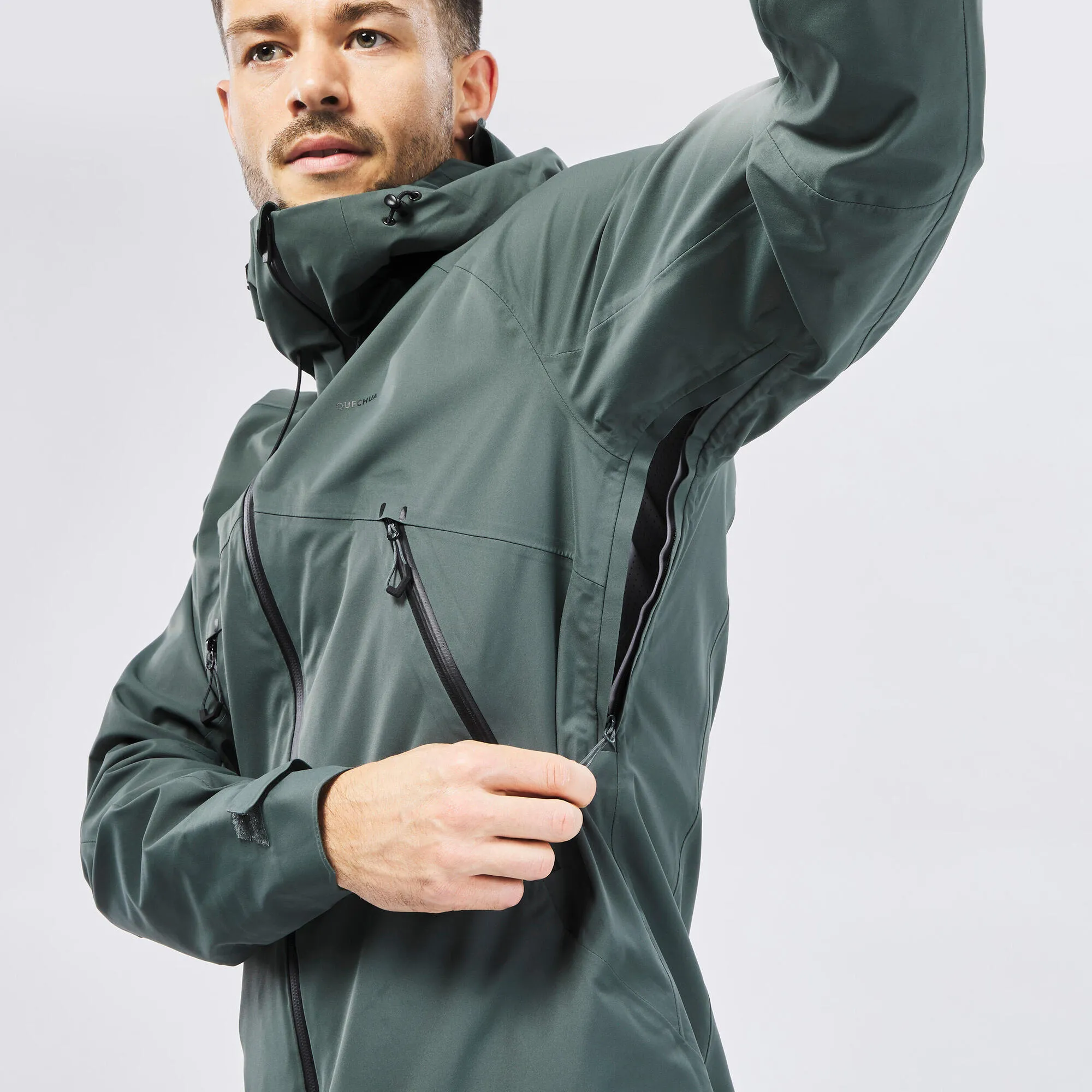 Quechua Men's Hiking Lightweight Waterproof Jacket MH500