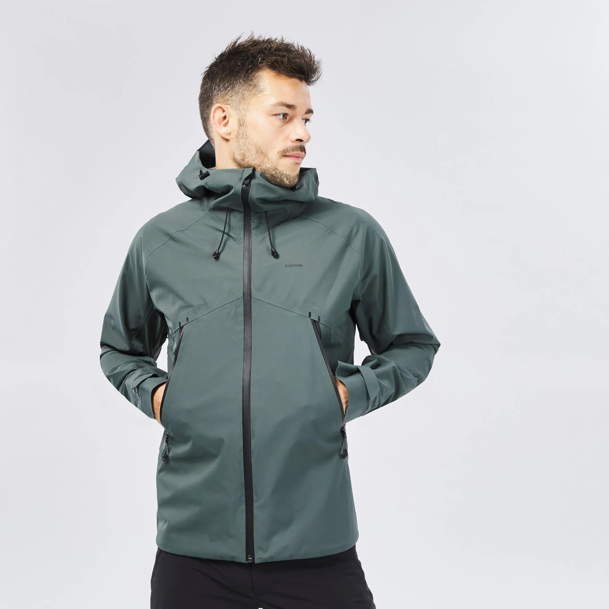 Quechua Men's Hiking Lightweight Waterproof Jacket MH500