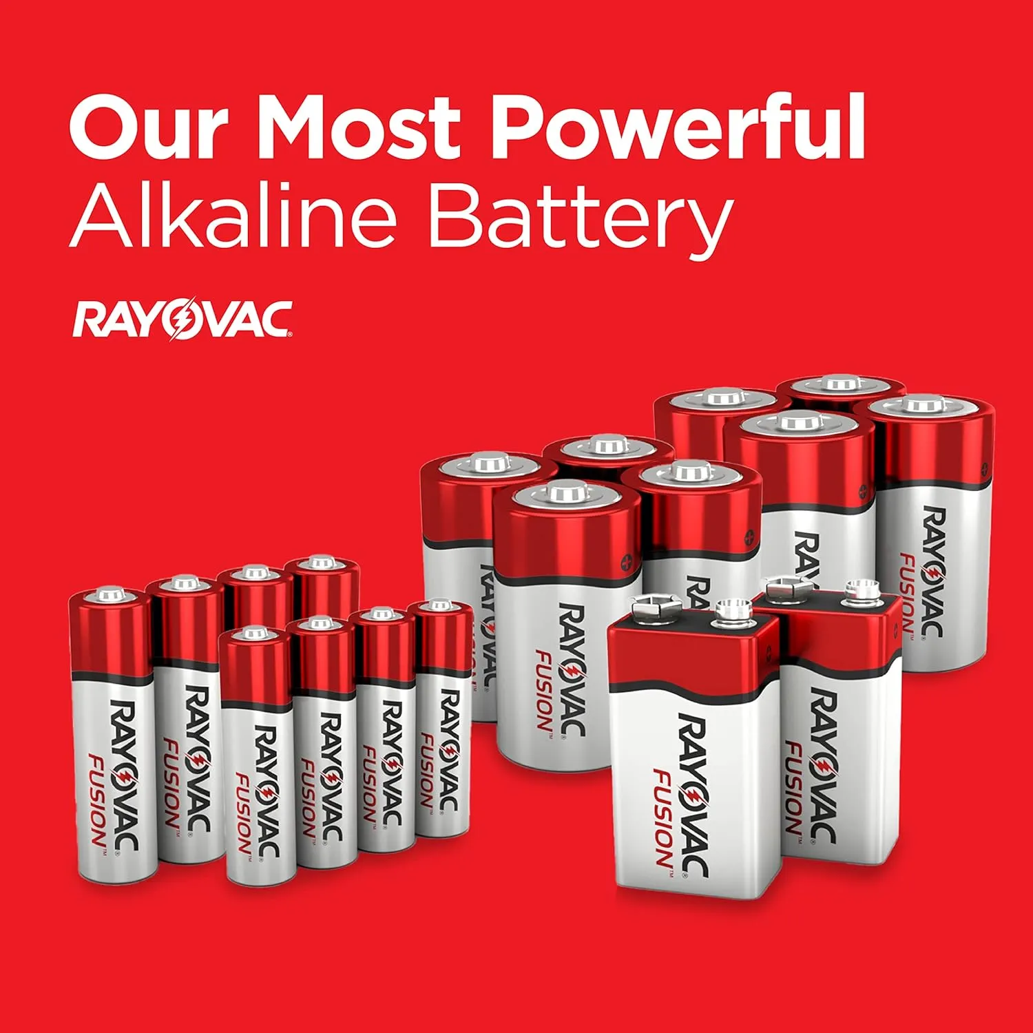 Rayovac Fusion AA Batteries, Premium Alkaline Double A Batteries (16 Battery Count)