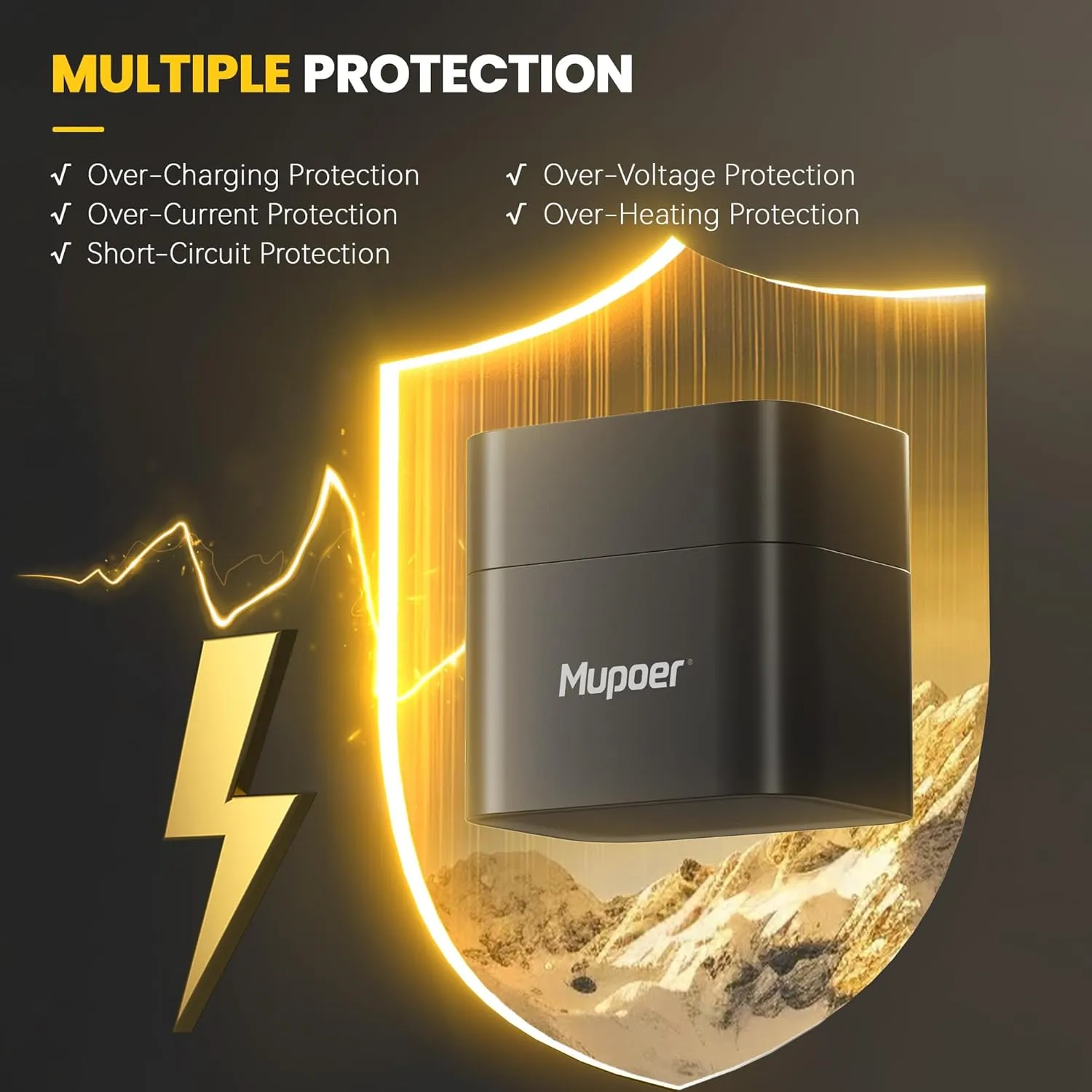 Rechargeable AA Lithium Batteries with Charger,16 Count 3600 mWh 1.5V Double A Batteries High Capacity,Long Lasting Rechargeable AA Li-ion Battery with Integrated Charging Storage Box - Gold