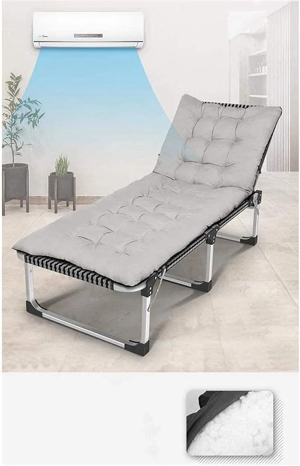 Recliner Camping Chairs Garden Loungers Folding Chair Deck Chair Chaise Lounges, Terrace Recliner Beach Chair Folding Lounge Camping Pool Support 440 Pounds