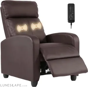 Recliner Chair Breathable Padded PU Leather Massage Single Sofa