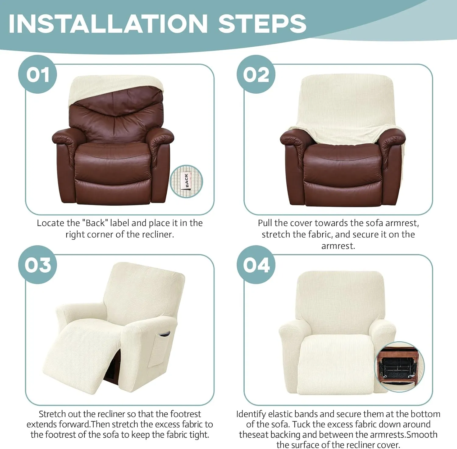Recliner Chair Cover Lazy Boy Recliner Covers Recliner Covers for Recliner Chair 1 Piece Furniture Protector Prevent wear and pet Hair（Recliner,Beige）