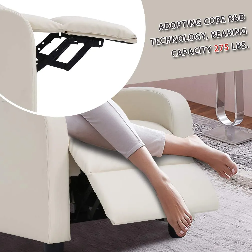 Recliner Chair for Living Room Massage Recliner Home Theater Seating Sofa Reading Chair Winback Single Sofa Modern Reclining Chair Easy Lounge with PU Leather Padded Seat Backrest