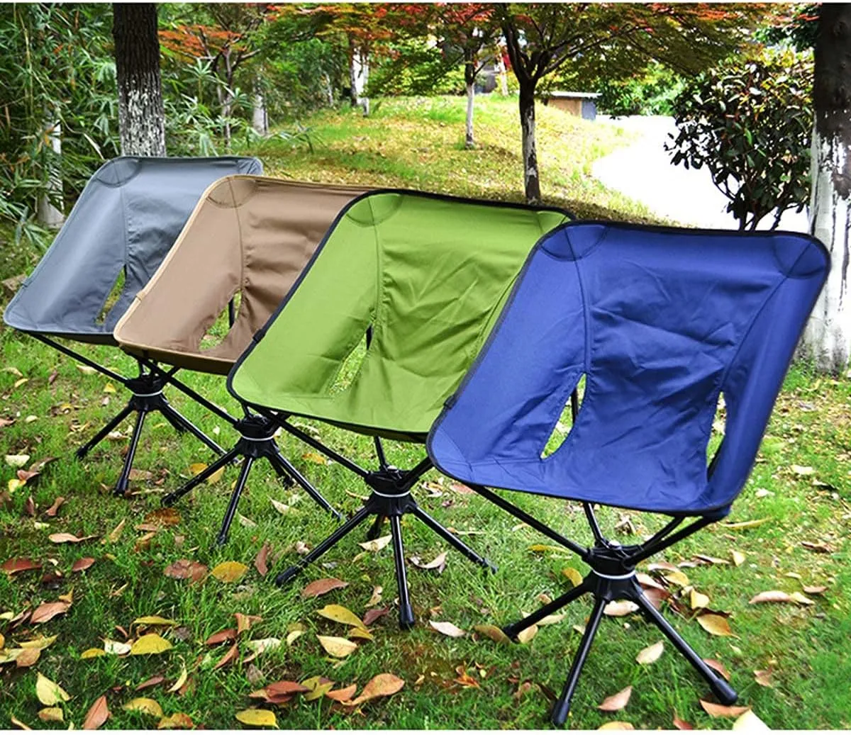Recliner Chair,Ultralight Folding Swivel Chairs Picnic Beach Fishing Folding Chair Outdoor Backpacking Lightweight Chair with Carry Bag for Camping Hiking,Brown