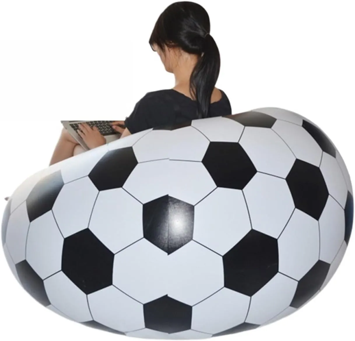 Recliner Football Inflatable Sofa Bean Bag Chair Portable Party Lazy Folding Garden Chaise Lounge Furniture Portable (Color : Sofa Hand Pump)