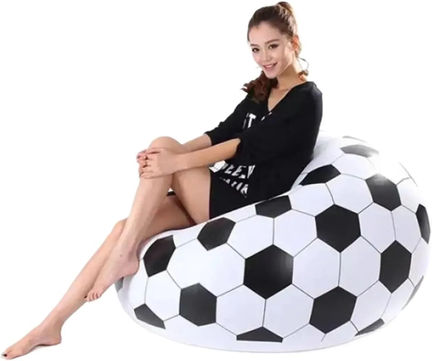 Recliner Football Inflatable Sofa Bean Bag Chair Portable Party Lazy Folding Garden Chaise Lounge Furniture Portable (Color : Sofa Hand Pump)