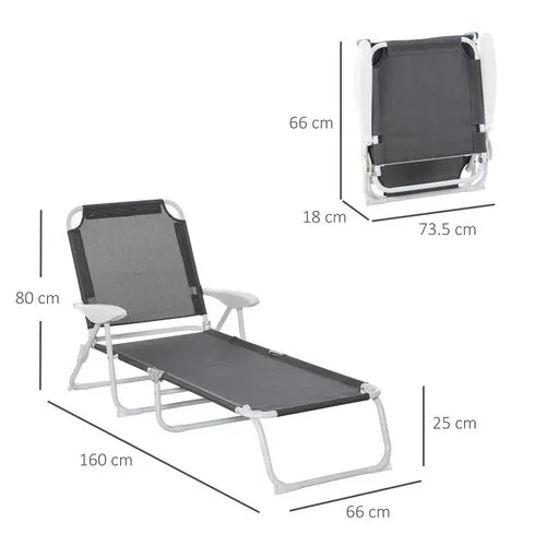 Reclining Lounge Chair – 4-Level Adjustable Backrest