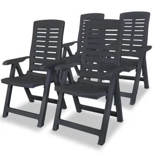 Reclining Patio Chairs Outdoor Stack Dining Chair with Armrest Plastic