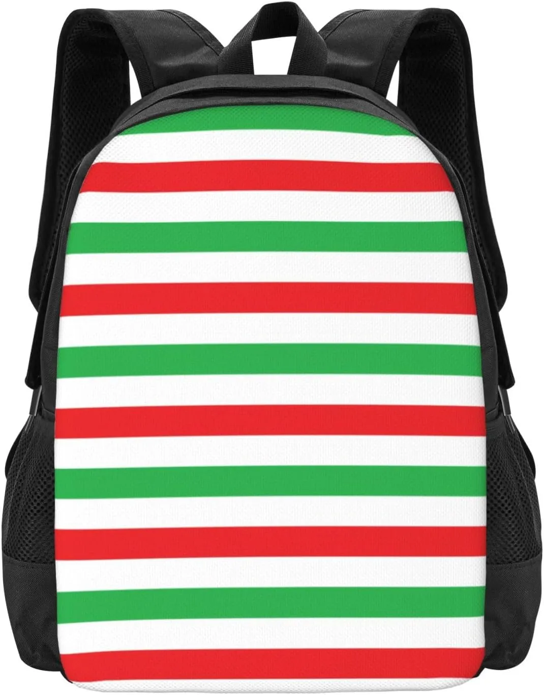 Red, White And Green Stripes Lightweight Packable Backpack Travel Casual Hiking Daypack Foldable Backpack For Men Women