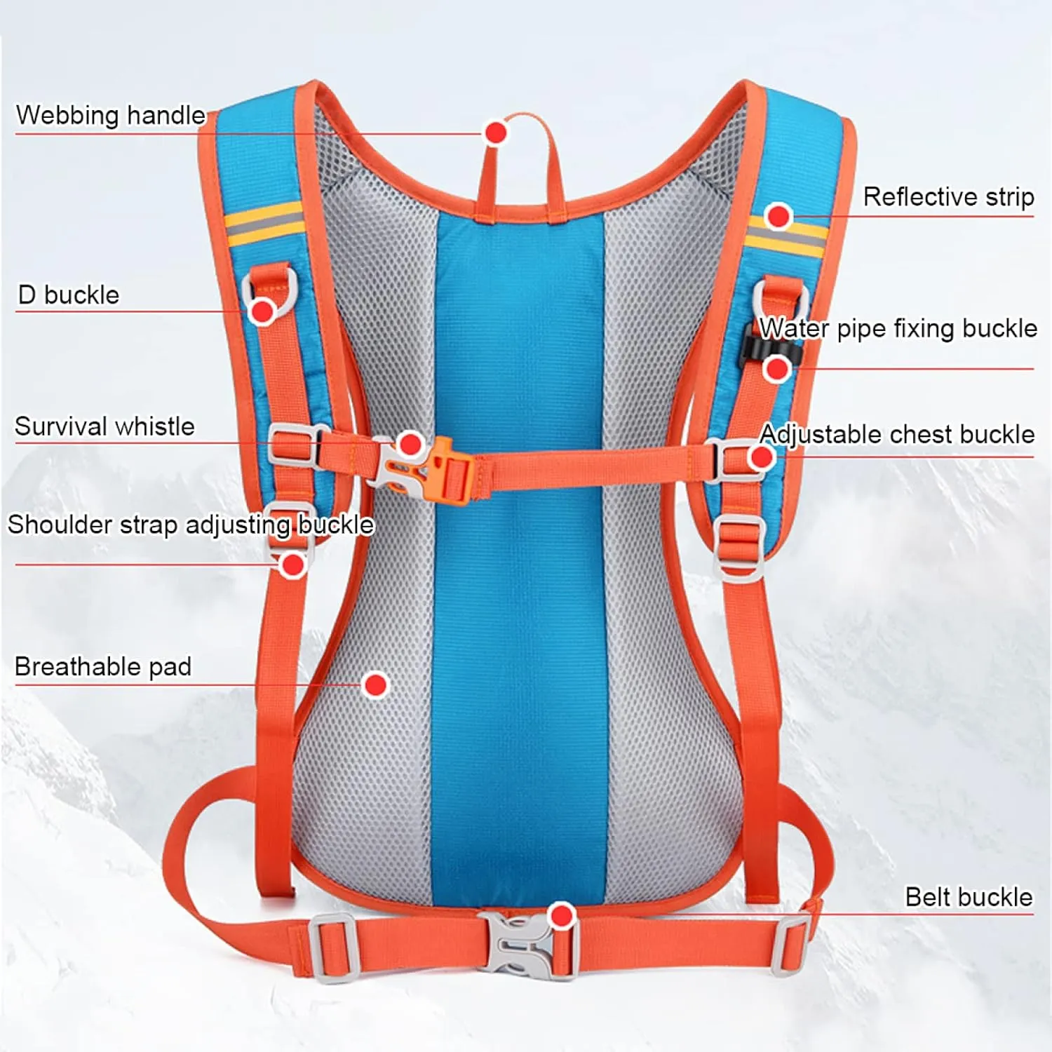 REEBOW GEAR Cycling Hydration Packs Hydration Backpack with 2L Water Bladder for Outdoor Running,Hiking,Cycling,Climbing,Camping,Biking,Men Women,Black
