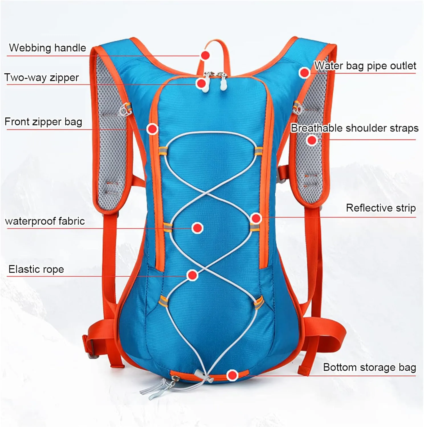 REEBOW GEAR Cycling Hydration Packs Hydration Backpack with 2L Water Bladder for Outdoor Running,Hiking,Cycling,Climbing,Camping,Biking,Men Women,Black